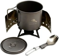 Ultralight Titanium Solid Fuel Cook System